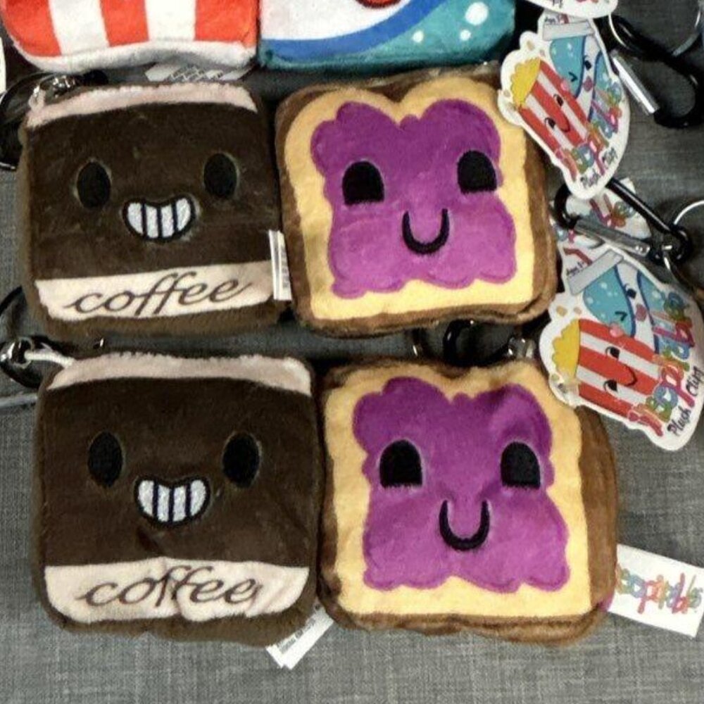 NWT Inseperables Plush Clips Coffee & PB&J